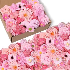 150 Pcs Mini Silk Flower Heads Pink Artificial Flowers Bulk Fabric Flowers for Craft and DIY Wedding Bouquets Garland Album Cake and Home Decorations 2-7CM in Saudi Arabia