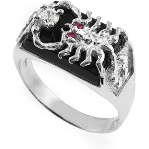 Claddagh Gold 925 Sterling Silver Black Onyx Men's Scorpion Ring in Saudi Arabia