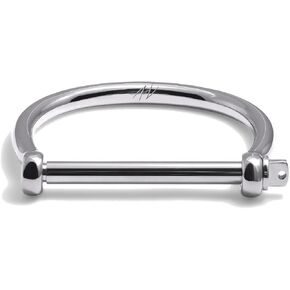 A&V Leather Gold Screw Cuff Bracelet – Stainless Steel Bar Bangle for Men & Women, Minimalist Wrist Cuff with Gift Box in Saudi Arabia