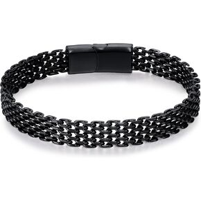 Bracelets for Men-Stainless Steel Magnetic Clasp Franco Chain Mens Bracelet in Kuwait
