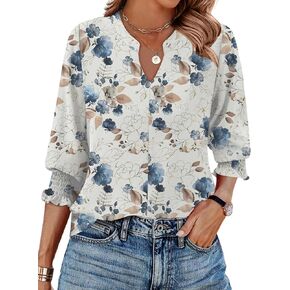 Ivicoer Blouses for Women Dressy Casual 3/4 Length Sleeve Womens Tops Trendy Spring Summer Clothes in Saudi Arabia