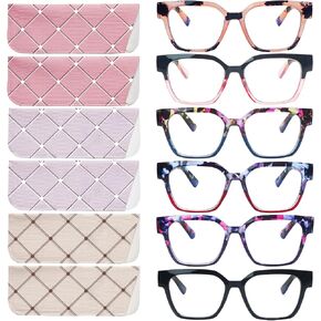 6 Pack Reading Glasses for Women Blue Light Blocking Reading Glasses Computer Readers with Spring Hinge Eyeglasses in Saudi Arabia