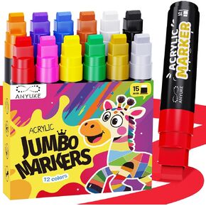 Dual Tip Acrylic Paint Markers Set for Rocks Painting, 36 Colors Water Based Creative Acrylic Paint Marker Pen for Rock Coloring Books, Wood Crafts, Plastic, Canvas for Kids Adults (Brush & Fine Tip) in Saudi Arabia