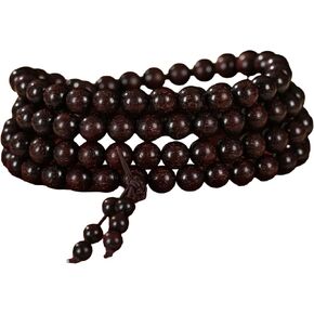 Mala Beads, 108 Natural Wood Bracelet, Handmade Wood Beads Yoga Meditation Prayer Beaded Jewelry for Men Women in Saudi Arabia