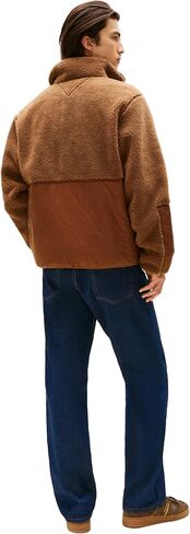 Tommy Jeans Men's Lightweight Mixed Teddy Jacket With Embroidered Logo in Saudi Arabia