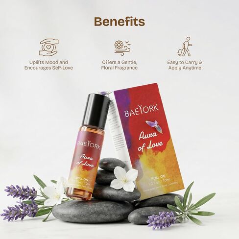 Aura of Love Roll-On Blend Essential Oils of Vanilla, Jasmine, Patchouli & Lavender Romantic & Warm Aromatherapy Fragrance, 10 ml (Pack of 1) in Saudi Arabia