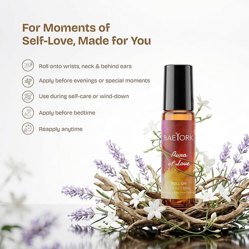 Aura of Love Roll-On Blend Essential Oils of Vanilla, Jasmine, Patchouli & Lavender Romantic & Warm Aromatherapy Fragrance, 10 ml (Pack of 1) in Saudi Arabia