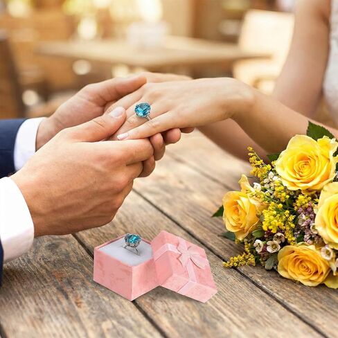120 PCS Ring Gift Box with Ribbon Bow 1.6 x 1.6 In Earring Gift Box for Proposal Wedding Jewelry Display Soft Foam Inside(Red, Blue, Pink, Black, Dark Blue) in Saudi Arabia