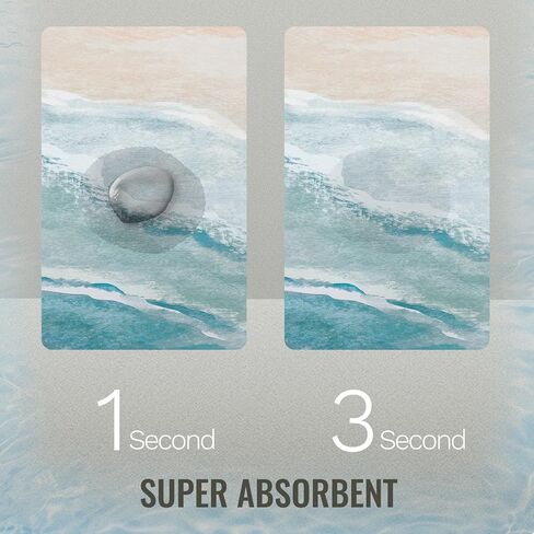 Quick Dry Bath Mat for Bathroom,Super Absorbent Beach Welcome Bath Rug Non-Slip Rubber Backing,Machine Washable Bathroom Floor Mat for Shower, Tub, Sink Area Coastal Beach 16x24 in Saudi Arabia