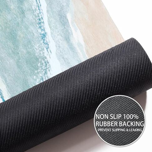 Quick Dry Bath Mat for Bathroom,Super Absorbent Beach Welcome Bath Rug Non-Slip Rubber Backing,Machine Washable Bathroom Floor Mat for Shower, Tub, Sink Area Coastal Beach 16x24 in Saudi Arabia
