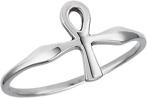 Egyptian Ankh Ring 925 Sterling Silver Ancient Egypt Aunk Band Sizes 4-10 in Saudi Arabia