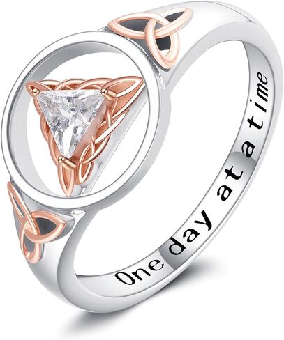YAFEINI AA Sobriety Ring 925 Sterling Silver Alcoholics Anonymous Ring Recovery Jewelry Stay Sober Gifts for Women US 7/8 in Kuwait