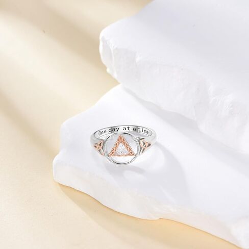YAFEINI AA Sobriety Ring 925 Sterling Silver Alcoholics Anonymous Ring Recovery Jewelry Stay Sober Gifts for Women US 7/8 in Kuwait