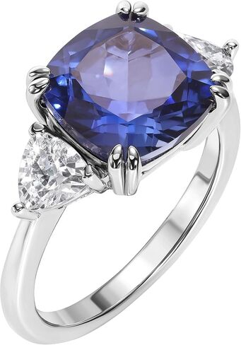 Lab-Grown Gemstone Ring for Women – Emerald & Round Cuts with White Sapphire Accents – 14K/18K Gold Plated Silver – Gift Box Included in Saudi Arabia