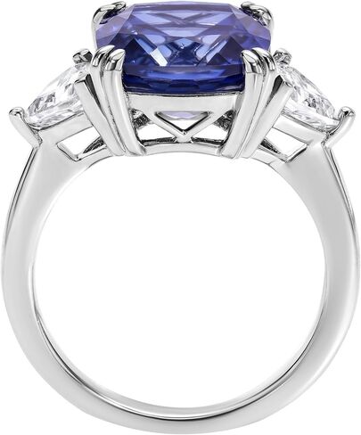 Lab-Grown Gemstone Ring for Women – Emerald & Round Cuts with White Sapphire Accents – 14K/18K Gold Plated Silver – Gift Box Included in Saudi Arabia