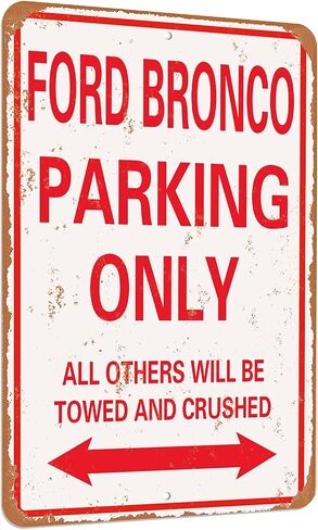 Skyocean BRONCO Parking only vintage look funny mental tin sign-8 X 12 inches-Aluminum… in Kuwait