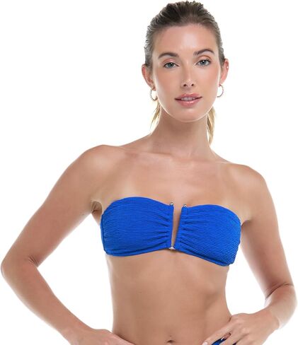 بدلة سباحة بيكيني علوية للنساء من Skye Leslie Bandeau - أكواب ناعمة قابلة للإزالة، دعم سلكي على شكل حرف U، قطعة جانبية، أشرطة قابلة للإزالة in Kuwait