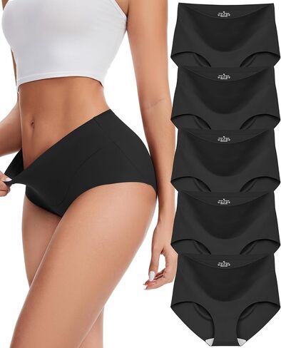 ملابس داخلية بدون خياطة من Sunm Boutique للنساء سراويل داخلية صفيقة بدون عرض ملابس داخلية بيكيني غير مرئية قابلة للتنفس 3/5/6/10 Pack in Kuwait