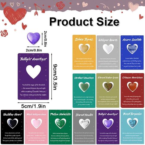 12 PCS Heart Crystal Healing Stones Bulk Set 1 Inch Rose Quartz Amethyst Polished Love Gemstones Spiritual Gifts Exchange for Women Galentines in Saudi Arabia