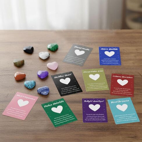 12 PCS Heart Crystal Healing Stones Bulk Set 1 Inch Rose Quartz Amethyst Polished Love Gemstones Spiritual Gifts Exchange for Women Galentines in Saudi Arabia