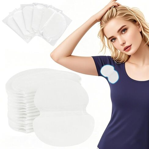 Armpit Sweat Pads 200 Own Packaging Underarm Sweat Pads for Women | Breathable Material, Comfortable Unflavored, Non Visible, Large Area Back Adhesive, Disposa in Saudi Arabia