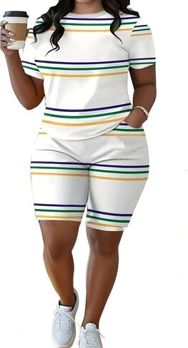 Plus Size Shorts Sets 2 Pieces Lounge Set for Women Matching Jogging Sweatsuit Outfits Sets in Saudi Arabia