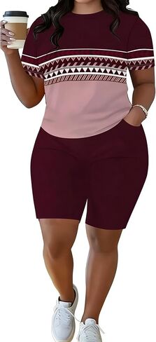 Plus Size Shorts Sets 2 Pieces Lounge Set for Women Matching Jogging Sweatsuit Outfits Sets in Saudi Arabia
