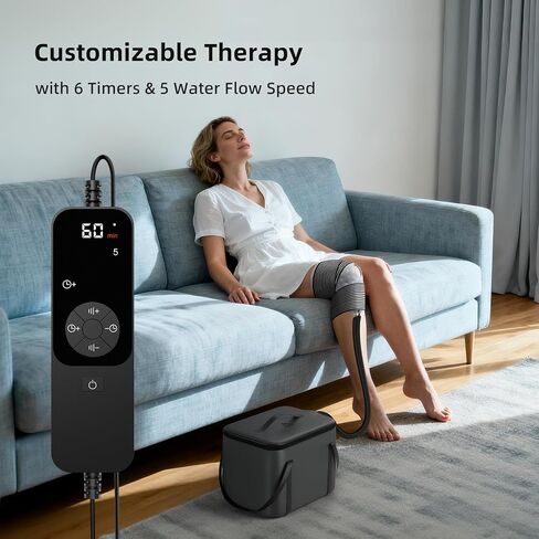 Ice Machine for Knee After Surgery, Cold Therapy Knee Ice Machine, Quiet Pump for Night Sleep, Multi-Gear Programmable Timer, Continuous Ice Water Circulation, Leakproof, ACL Post-Op Swelling Relief in Kuwait