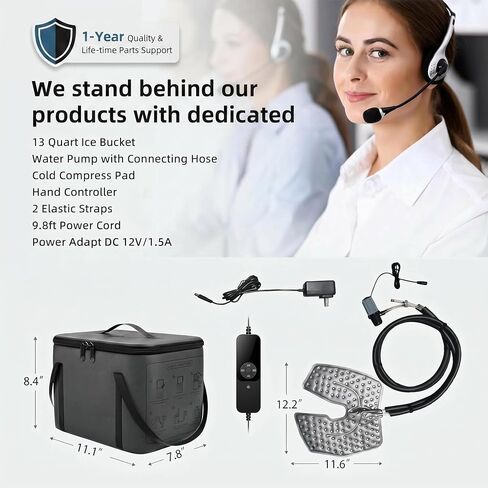 Ice Machine for Knee After Surgery, Cold Therapy Knee Ice Machine, Quiet Pump for Night Sleep, Multi-Gear Programmable Timer, Continuous Ice Water Circulation, Leakproof, ACL Post-Op Swelling Relief in Kuwait