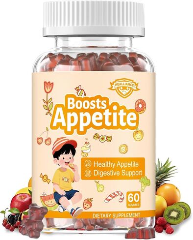 Appetite Booster Gummies for Kids Adults – Natural Blend of Hawthorn Zinc Carrot Supports Digestion Helps Increase Appetite, Promotes Healthy Eating Habits for Picky Eaters (Mixed Fruit Flavor) in Saudi Arabia
