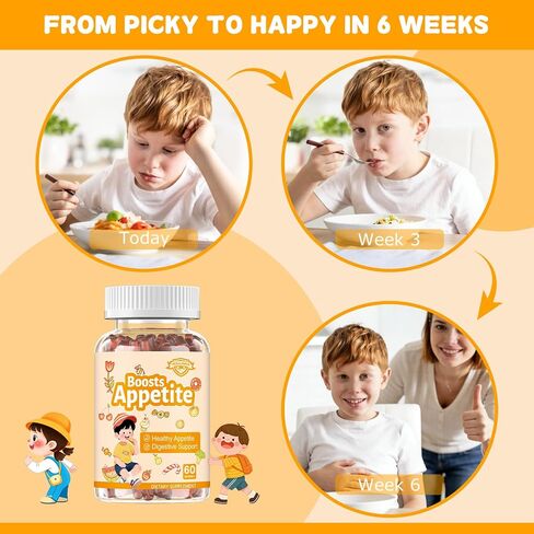 Appetite Booster Gummies for Kids Adults – Natural Blend of Hawthorn Zinc Carrot Supports Digestion Helps Increase Appetite, Promotes Healthy Eating Habits for Picky Eaters (Mixed Fruit Flavor) in Saudi Arabia