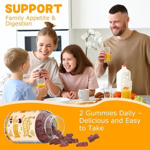 Appetite Booster Gummies for Kids Adults – Natural Blend of Hawthorn Zinc Carrot Supports Digestion Helps Increase Appetite, Promotes Healthy Eating Habits for Picky Eaters (Mixed Fruit Flavor) in Saudi Arabia