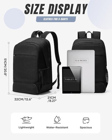 VGCUB Gym Backpack for Women Men with Shoe Compartment and Wet Pocket, Waterproof Lightweight Travel Sports Daypack, Cheer Yoga Workout Bag, Black in Kuwait