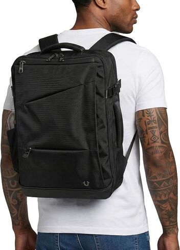 True Religion Travel Backpack for Men and Women - Carry On Flight Approved Luggage Bag, 16" Laptop Compartment, Clothes Storage, Tech Organizer, Traveling Business Weekender Daypack for Personal Items in Kuwait