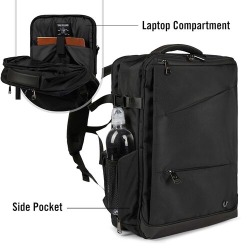True Religion Travel Backpack for Men and Women - Carry On Flight Approved Luggage Bag, 16" Laptop Compartment, Clothes Storage, Tech Organizer, Traveling Business Weekender Daypack for Personal Items in Kuwait