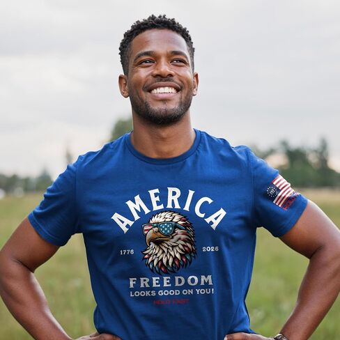 Hold Fast T-Shirt - America Eagle - Royal in Saudi Arabia