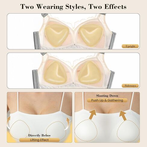 Sticky Bra Pads with Nipple Covers, Reusable Silicone Breast Inserts, Double-Sided Adhesive Instantly Boob Lift Boost Padded in Saudi Arabia