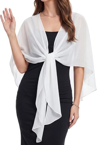 JenPen Chiffon Shawl Wraps for Women Evening Dresses, Sheer Elegant Bridal Wedding Wrap, Soft Party Bridesmaid Prom Cover up in Kuwait