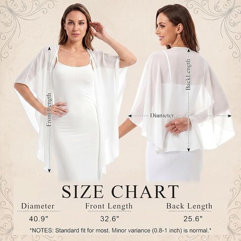 JenPen Chiffon Shawl Wraps for Women Evening Dresses, Sheer Elegant Bridal Wedding Wrap, Soft Party Bridesmaid Prom Cover up in Kuwait