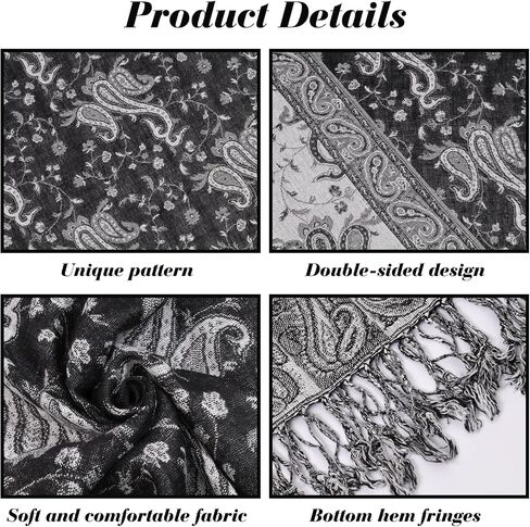 Avxdbr Paisley Scarf for Women Reversible Shawl Wrap Elegant Soft Exotic Indian Rave Neck Wrap Scarf for Festival Evening Dress Travel Wedding Accessory in Saudi Arabia