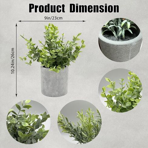 3 Pack Mini Potted Fake Plants, Small Eucalyptus Artificial Plants Indoor Greenery for Shelf Desk Home Bathroom Modern Farmhouse Living Room Coffee Table Decor in Saudi Arabia