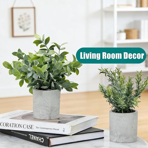 3 Pack Mini Potted Fake Plants, Small Eucalyptus Artificial Plants Indoor Greenery for Shelf Desk Home Bathroom Modern Farmhouse Living Room Coffee Table Decor in Saudi Arabia