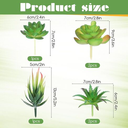 Styquenzer 6 PCS Fake Succulent Plants, Artificial Succulents Plant Mini Fake Succulents Plant Green Succulent Plants for DIY Crafting Home Floral Wall Office Decoration (Excluding Pots) in Kuwait