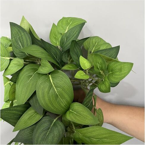 Artificial Pothos Ivy Silk Plants, 2 Sets with Black Pots, 27 Inches Tall, Realistic Fake Hanging Plants for Home Living Room Office Decor, No Maintenance Indoor Faux Plants in Saudi Arabia