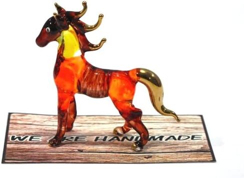 (Victory Horse) Handmade Mini 2.5" Brown Horse Figures Blown Glass Art, Miniature Wild Animals, Collectible Figurines Gift Ideas, Tiny Ornament, Cool Stuff Decor in Kuwait