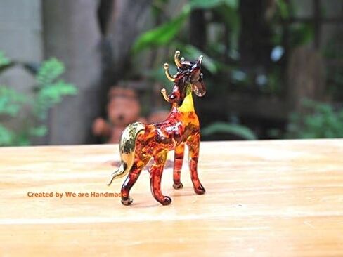 (Victory Horse) Handmade Mini 2.5" Brown Horse Figures Blown Glass Art, Miniature Wild Animals, Collectible Figurines Gift Ideas, Tiny Ornament, Cool Stuff Decor in Kuwait