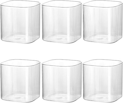 Square Glass Vase 4" x 4" x 4", Clear Flower Vases for Centerpieces, Square Glass Cube Vase Candle Holder for Wedding, Party, Home Office Decoration, Set of 6 in Saudi Arabia