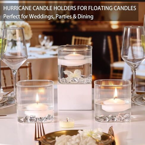 Square Glass Vase 4" x 4" x 4", Clear Flower Vases for Centerpieces, Square Glass Cube Vase Candle Holder for Wedding, Party, Home Office Decoration, Set of 6 in Saudi Arabia
