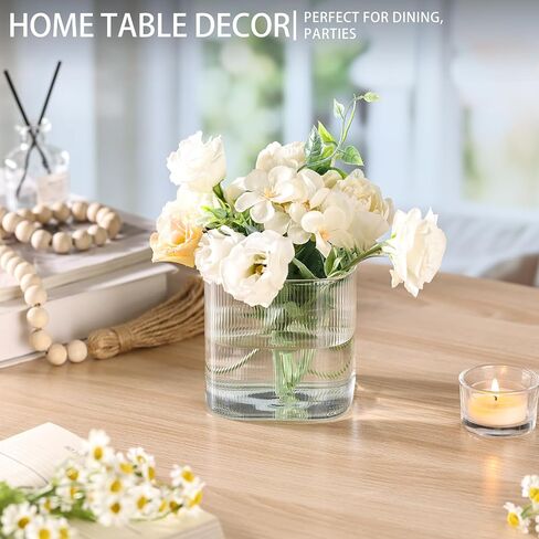 Square Glass Vase 4" x 4" x 4", Clear Flower Vases for Centerpieces, Square Glass Cube Vase Candle Holder for Wedding, Party, Home Office Decoration, Set of 6 in Saudi Arabia