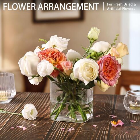 Square Glass Vase 4" x 4" x 4", Clear Flower Vases for Centerpieces, Square Glass Cube Vase Candle Holder for Wedding, Party, Home Office Decoration, Set of 6 in Saudi Arabia